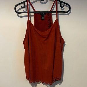 Rue21 Women's Terracotta Camisole with Lace Trim